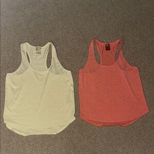 2 Women's Workout Tops - Yellow and Orange-Pink